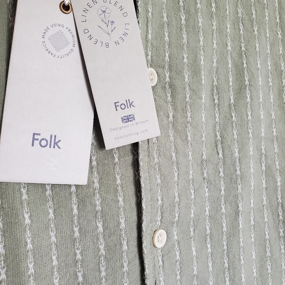 FOLK Men's shirt Size M Cotton/Linen - Picture 3 of 10